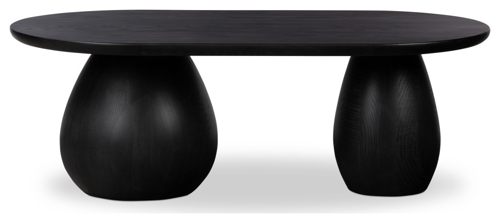 Merla Wood Coffee Table Black Wash Ash   Transitional   Coffee Tables   by Zin Home  Houzz