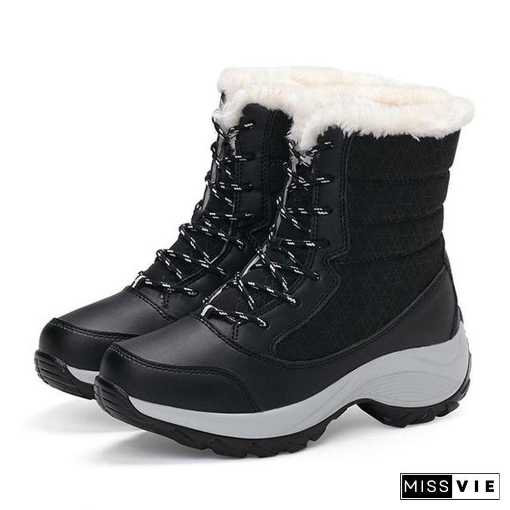 Women Boots Waterproof Winter Snow Boots Platform Warm Ankle Winter Boots With Thick Fur