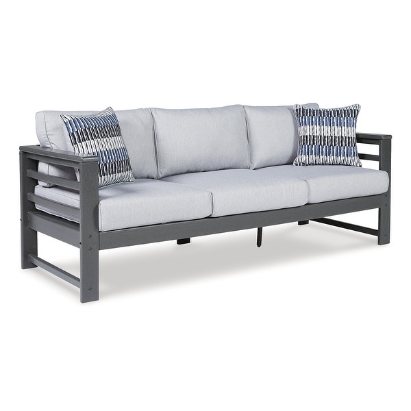 Signature Design by Ashley Amora Charcoal Gray 5Piece Outdoor Seating Package