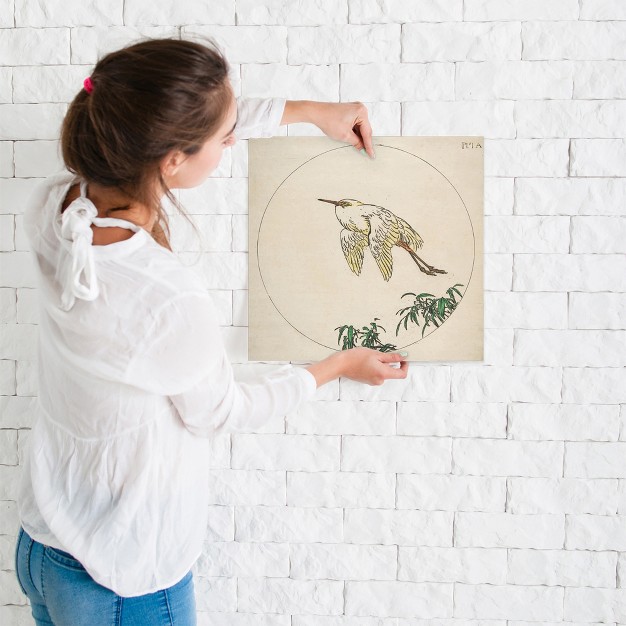 Americanflat An Egret Flying Above Bamboo Branches By Felix Bracquemond Minimalist Wall Art