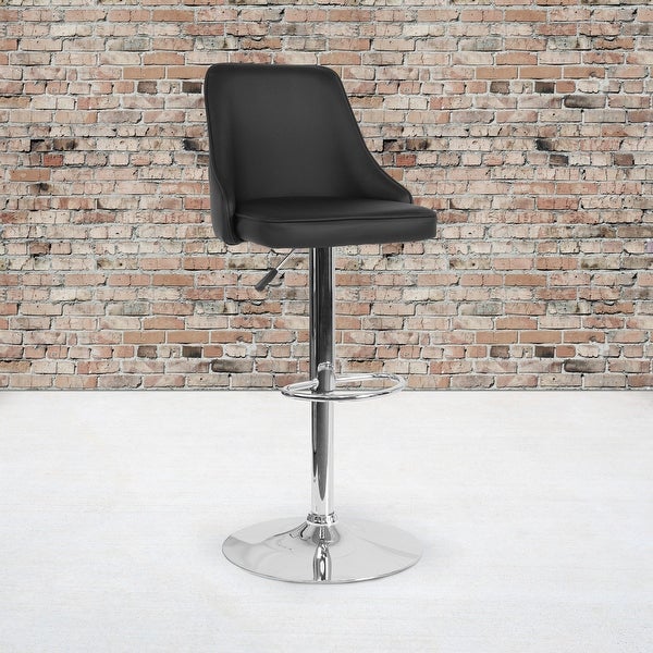 Modern Height-adjustable Chrome Barstool - 18