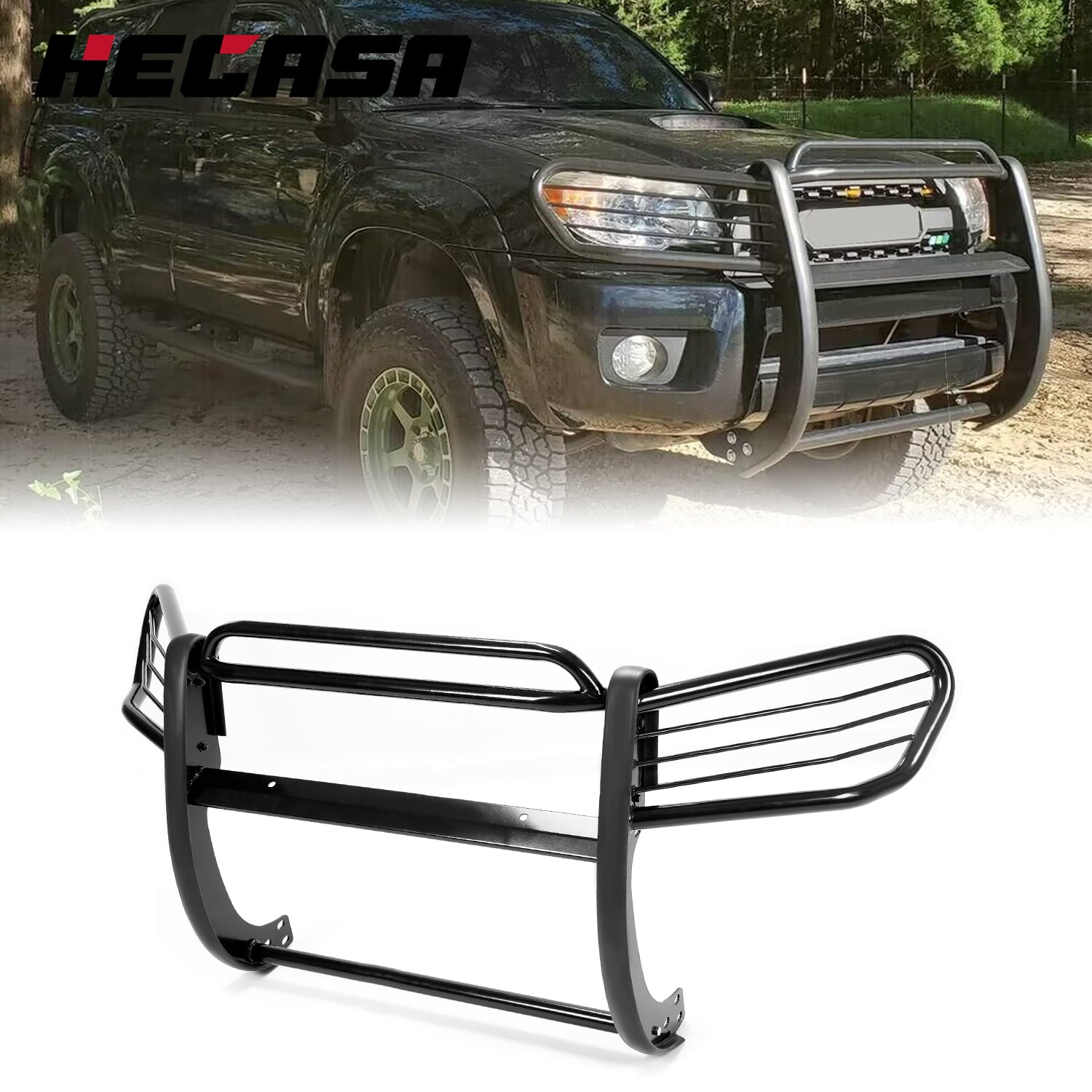 Kojem Front Bumper Brush Grille Grill Guard Protector Black Steel for 2003-2009 Toyota 4Runner