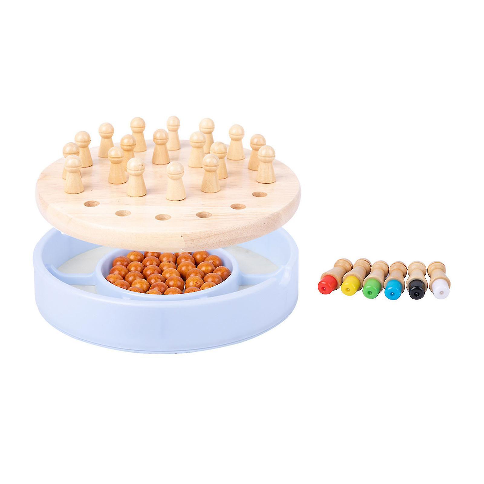 Memory Match Stick Chess Wooden Color Memory Board Early Education Intelligence Logic Development Toy 2 in 1