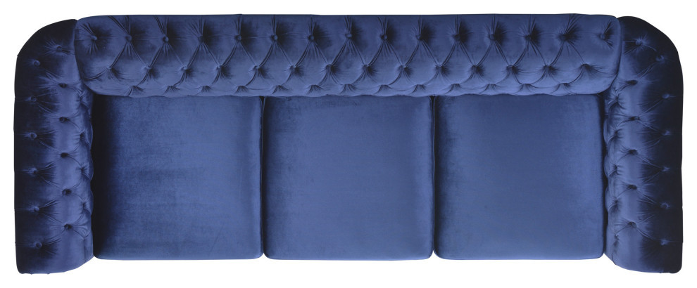 Garrison Tufted Chesterfield Velvet 3 Seater Sofa   Traditional   Sofas   by GDFStudio  Houzz