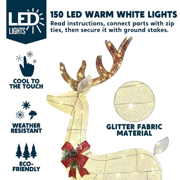 Joiedomi 5 5ft Reindeer Buck Outdoor Yard Light 150 Led Lighted Christmas Outdoor Decorations Deer