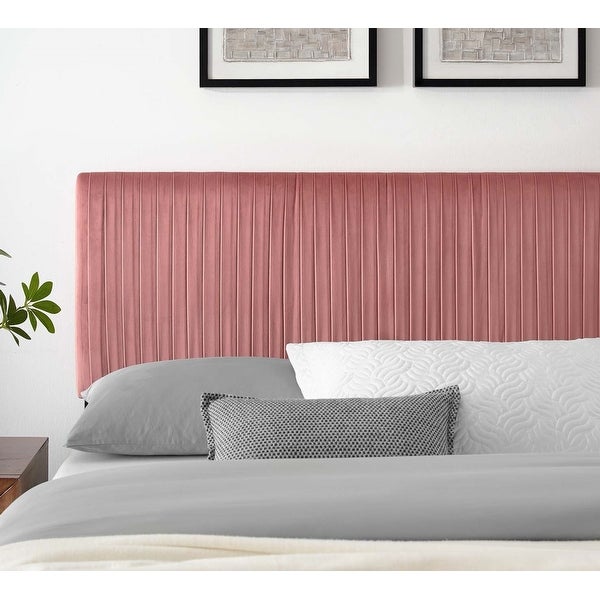 Montrose Heather Pink Velvet Upholstered Twin Size Headboard - - 32807407