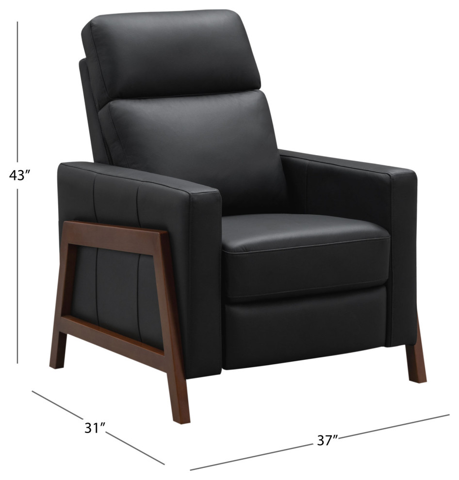 Carmine Leather Pushback Recliner   Midcentury   Recliner Chairs   by Abbyson Living  Houzz