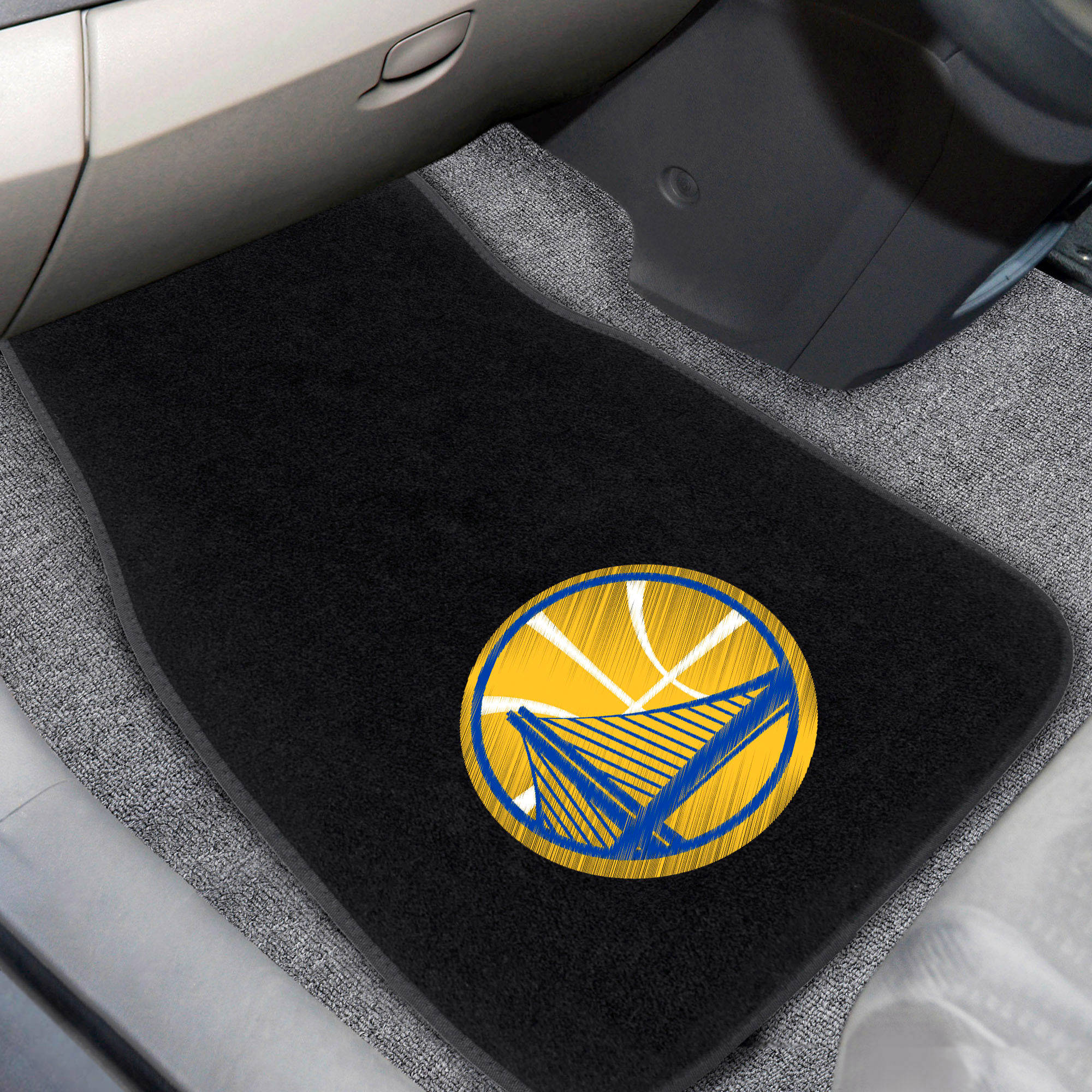 FANMATS 20321 NBA - Golden State Warriors Embroidered Car Mat ， Team Color， 17