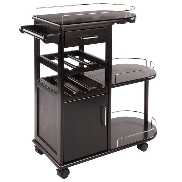 Wood Jimmy Entertainment Cart， Espresso Finish