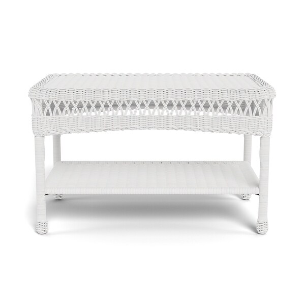 Portside Outdoor Wicker Coffee Table with Shelf