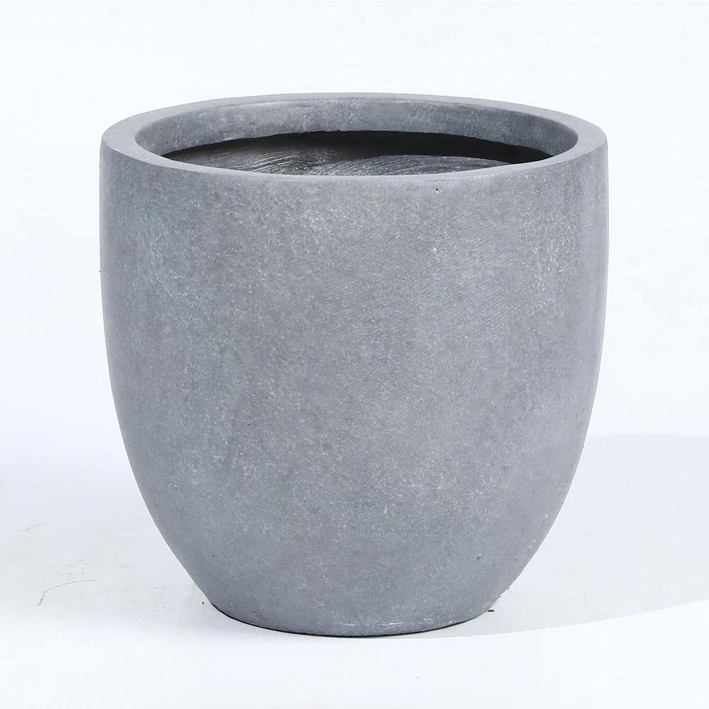 LuxenHome 17.2 in. H Round Tapered Light Gray MgO Composite Planter Pot WH035-LGY