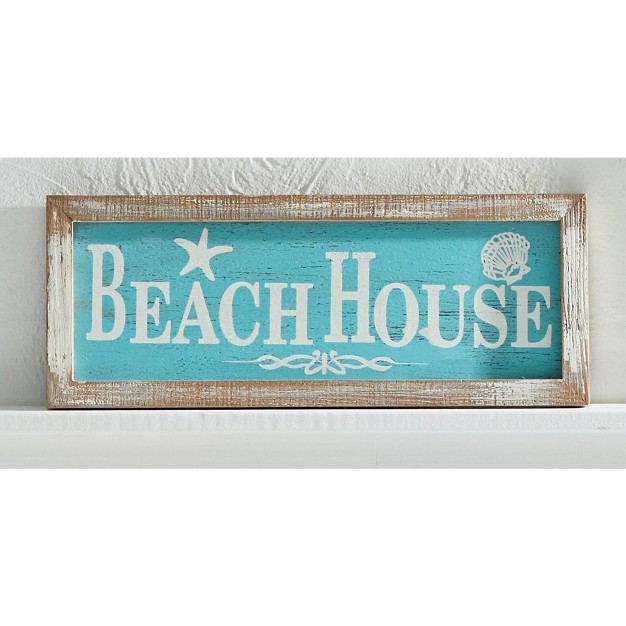 Beachcombers Beach House Framed Coastal Plaque Sign Wall Hanging Decor Decoration For The Beach 15 X 6 X 0 5 Inches