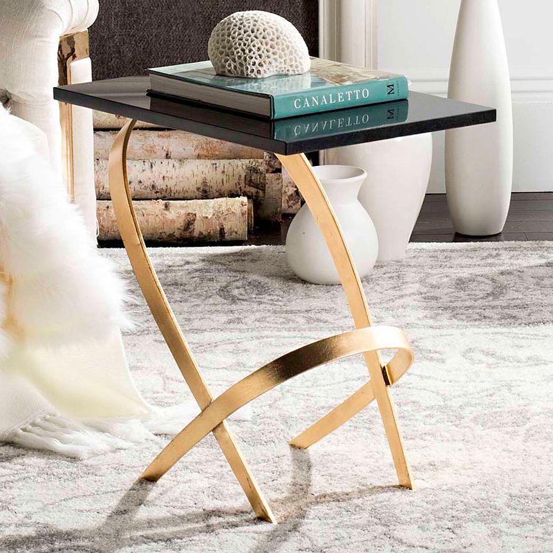 Safavieh Contemporary Gold Leaf Finish End Table