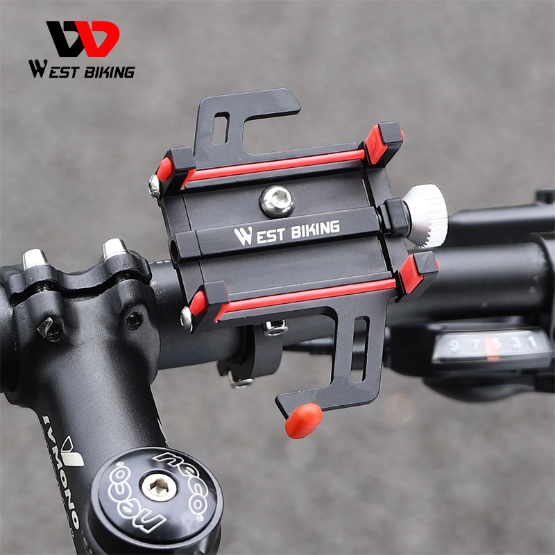 WEST BIKING 3.5 7.2 inch Cycling Aluminum oy Bike Phone Holder Adjustable Holder Design Bicycle Motorcycle Cell Phone Holders