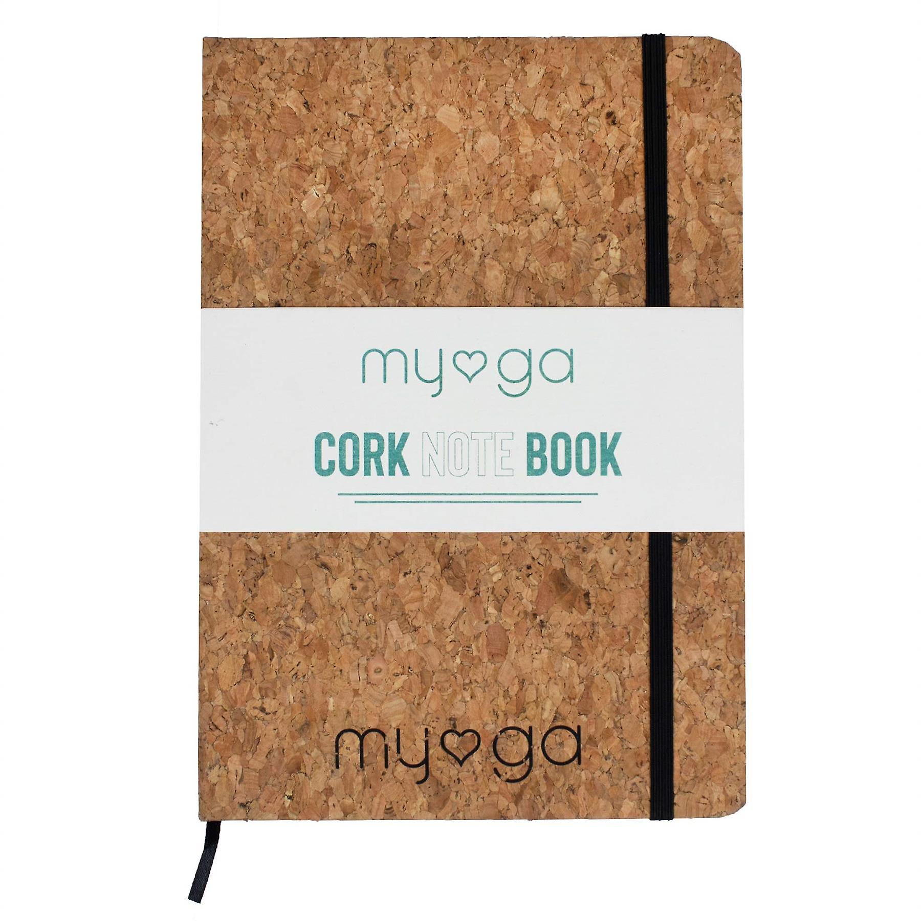 Myga Notebook - Cork Hard Cover A5 Note Pad Diary with Page Divider and Lined Paper for Home and Office - Eco-friendly