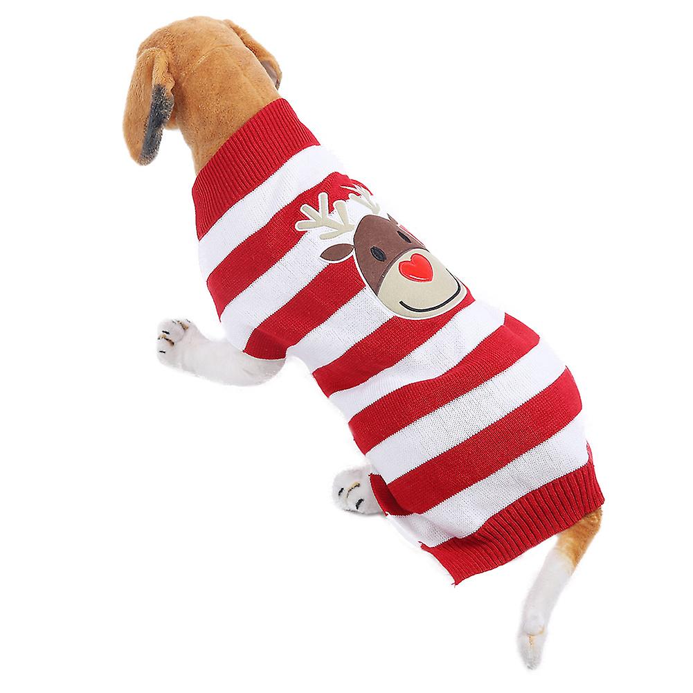 Winter Soft Warm Xmas Cute Dog Clothes For Small Pet Dogs Puppy Reindeer Sweater Clothing Outfit