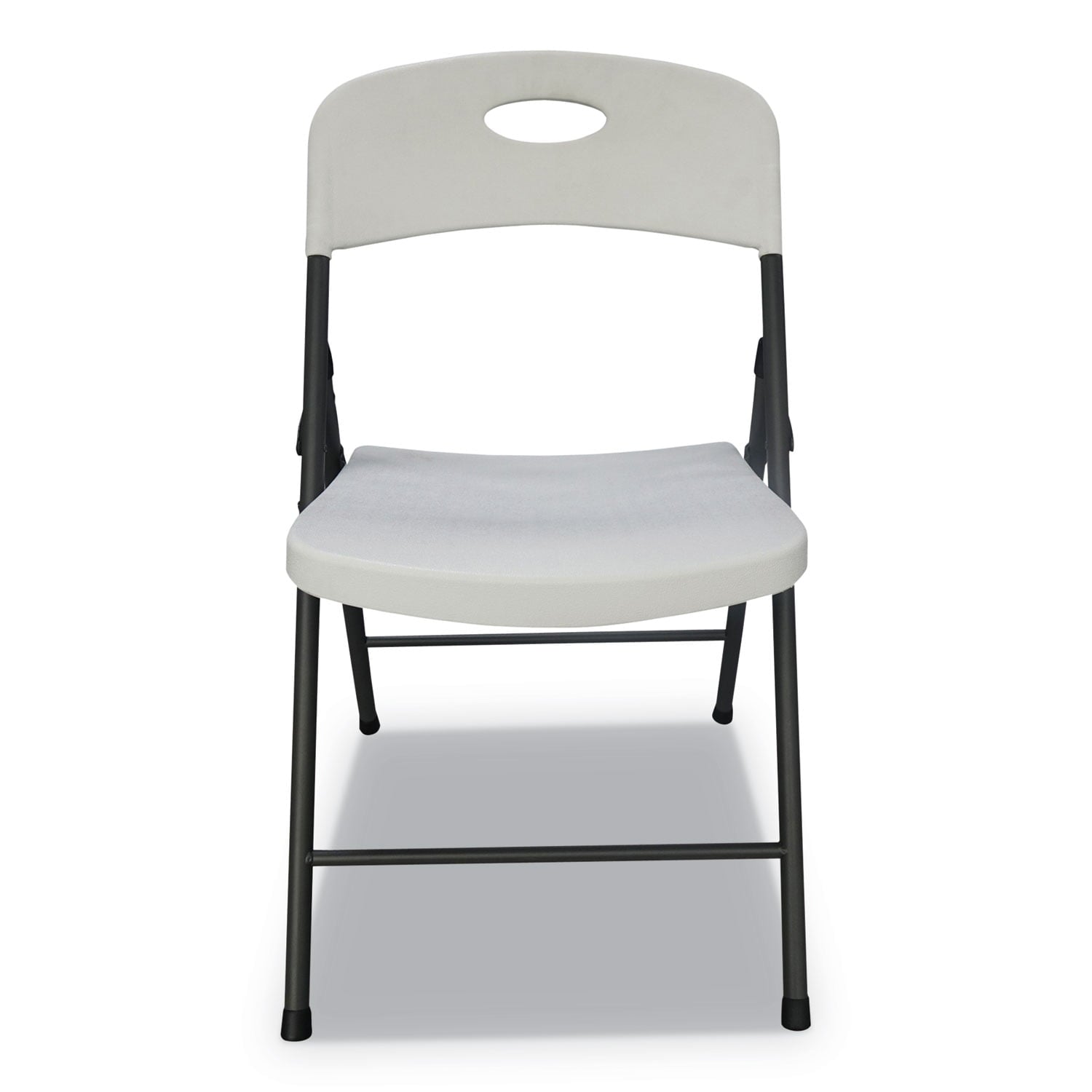 Alera Molded Resin Folding Chair, White Seat/White Back, Dark Gray Base, 4/Carton -ALEFR9402