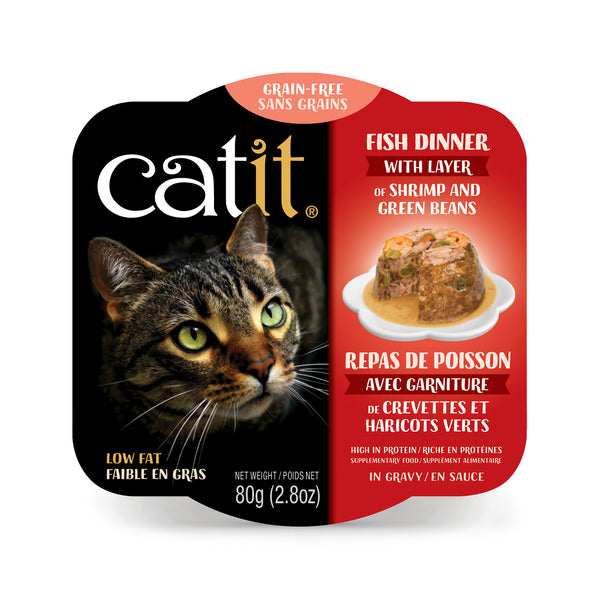 Catit Fish Dinner with Shrimp and Green Beans Grain Free Wet Cat Food