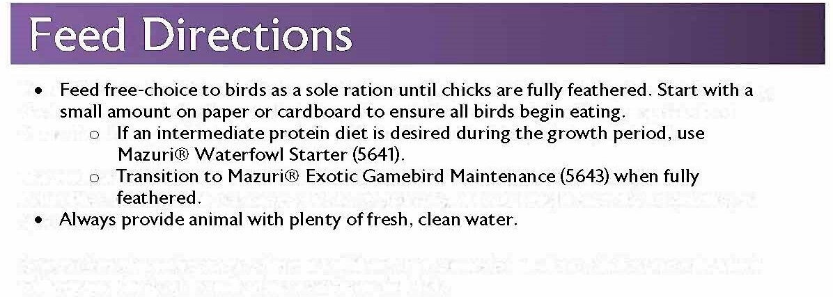 Mazuri Exotic Gamebird Starter Food， 25-lb box