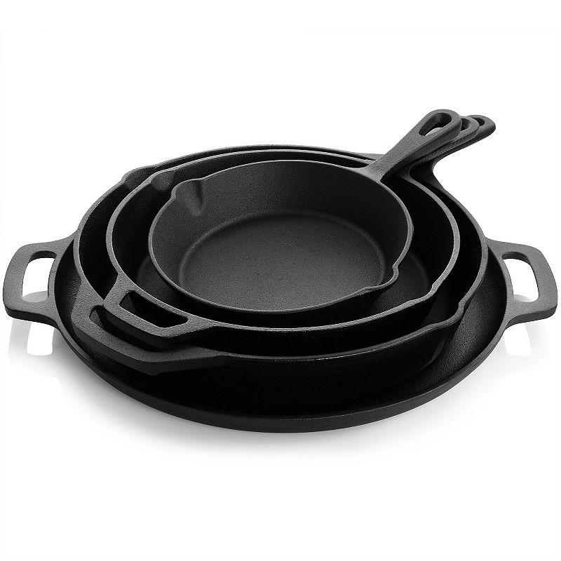 MegaChef Pro 12 Piece Round PreSeasoned Cast Iron Cookware Set