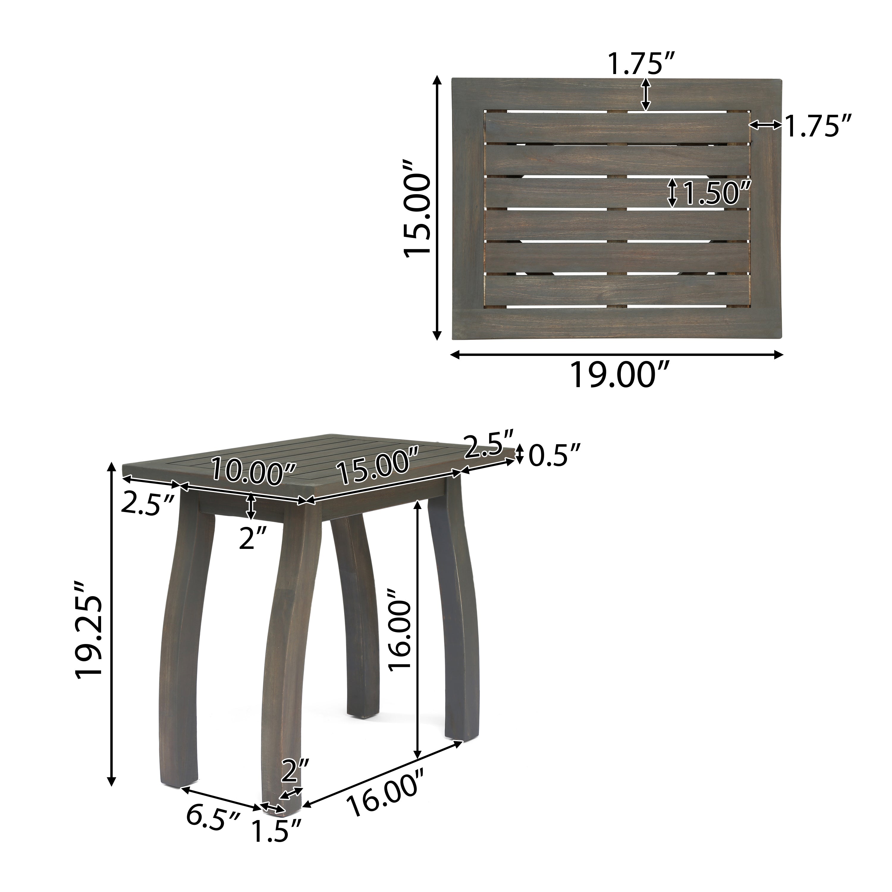 Zane Outdoor Acacia Wood Rocking Chair with Side Table