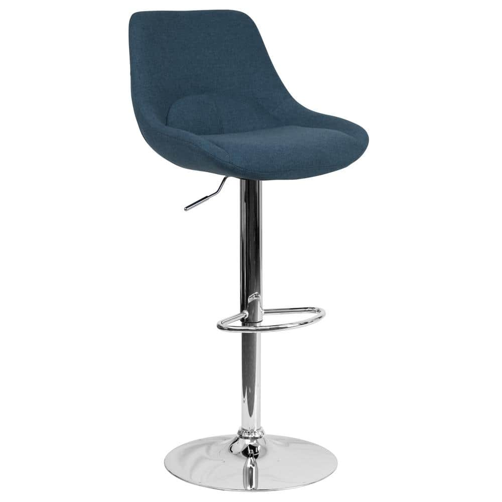 Carnegy Avenue 44.5 in. Blue Fabric Adjustable Bar Stool CGA-CH-442214-BL-HD