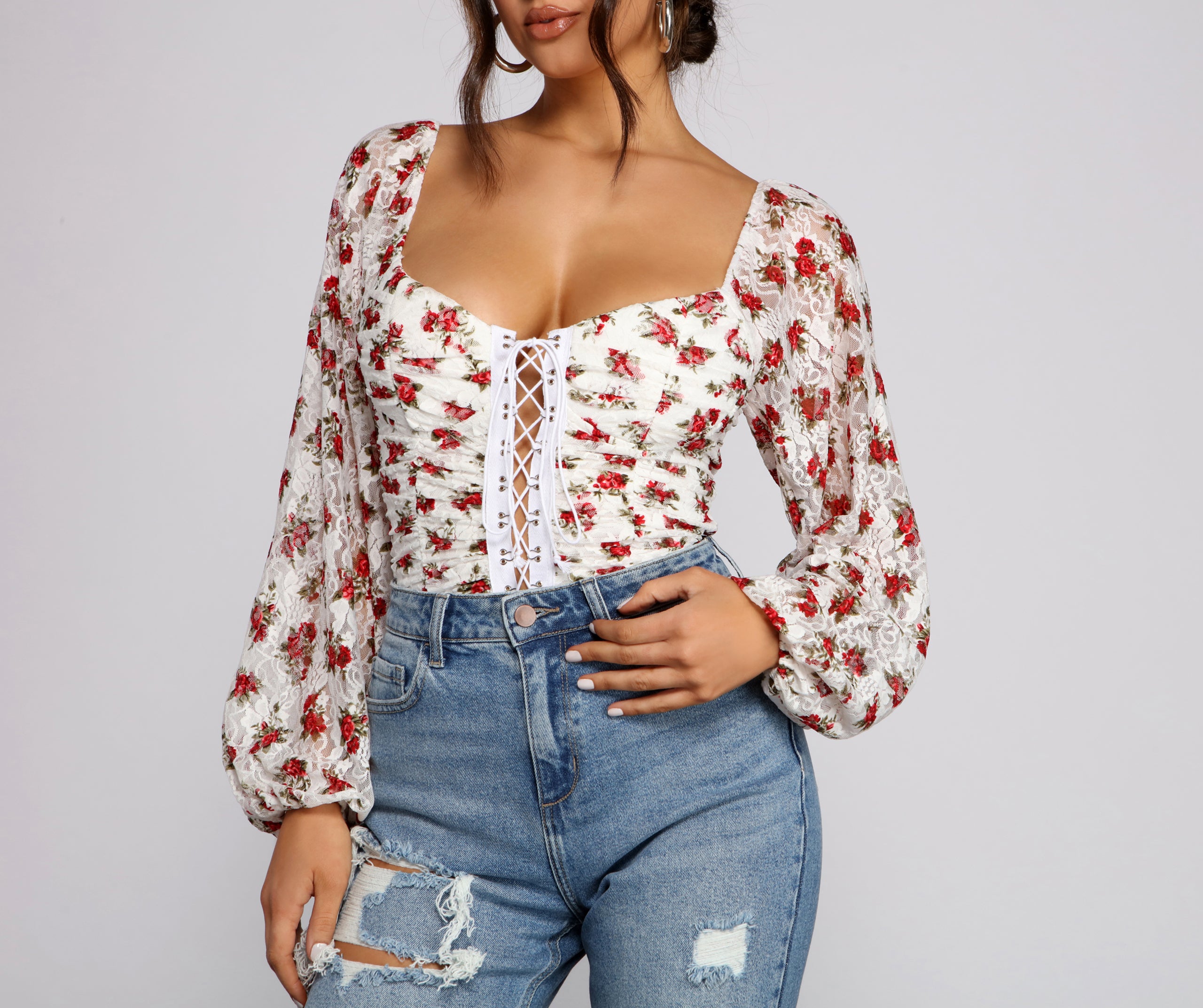 Lace and Love Floral Bodysuit