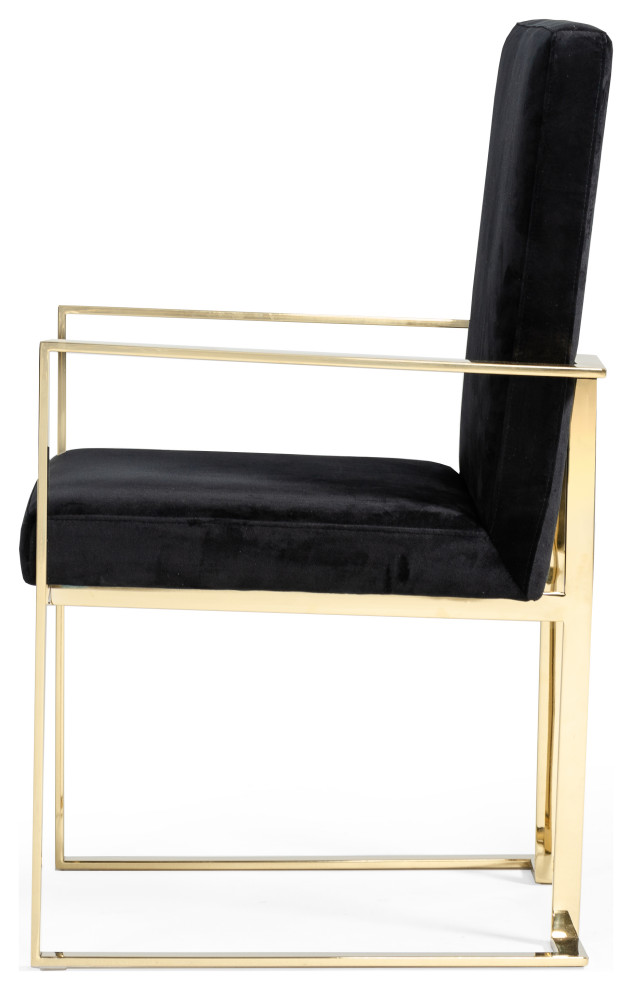 Modrest Fowler Modern Black Velvet Dining Chair   Contemporary   Dining Chairs   by Vig Furniture Inc.  Houzz