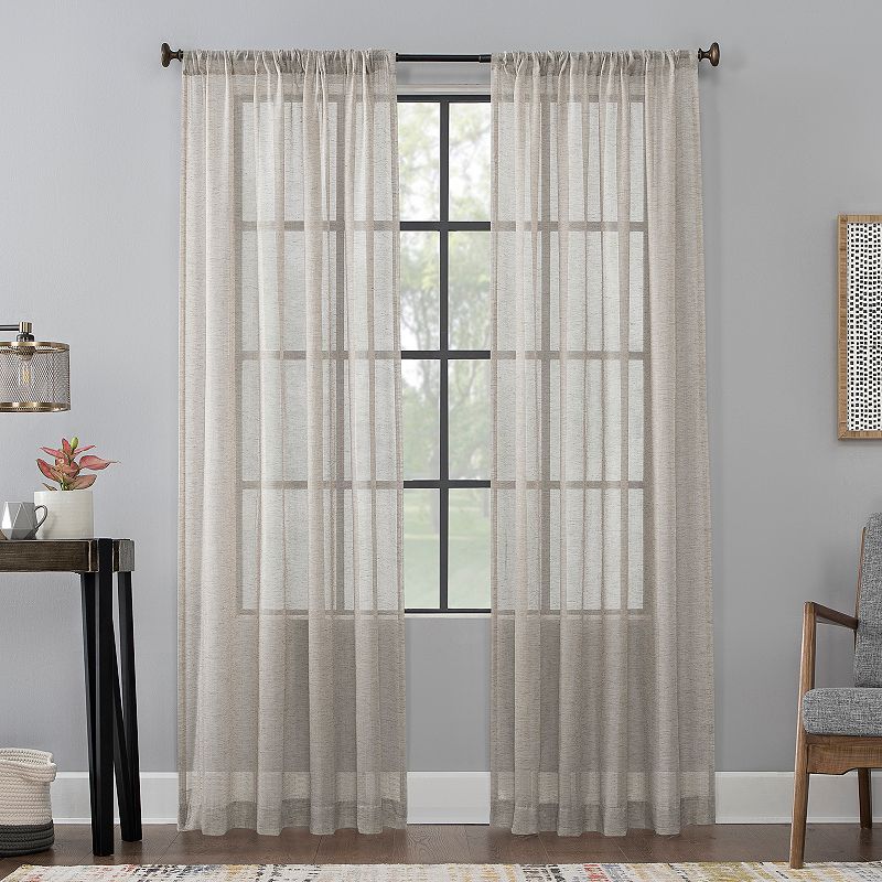 Scott Living 1-panel Celeste Textured Sheer Window Curtain