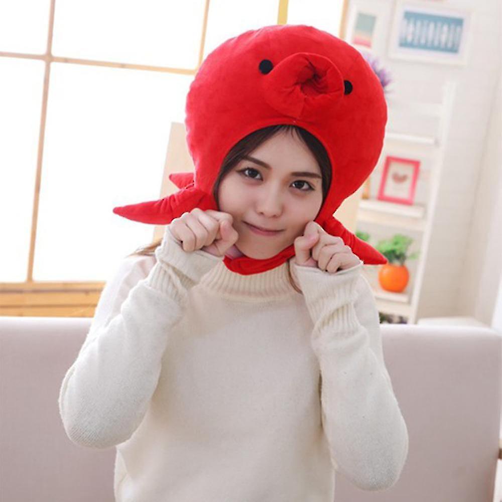 Anime   Red Octopus Head Hat   Props Accessories Plush Head Fancy Taiyaki   Cap