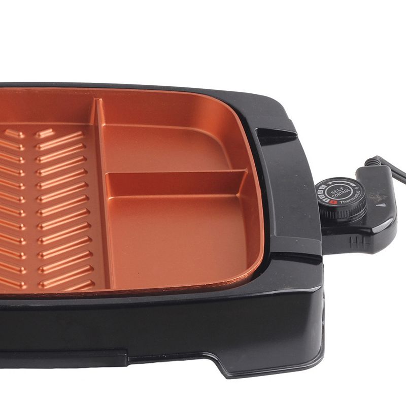 Brentwood Multi-Portion Electric Indoor Grill with Non-Stick Copper Coating