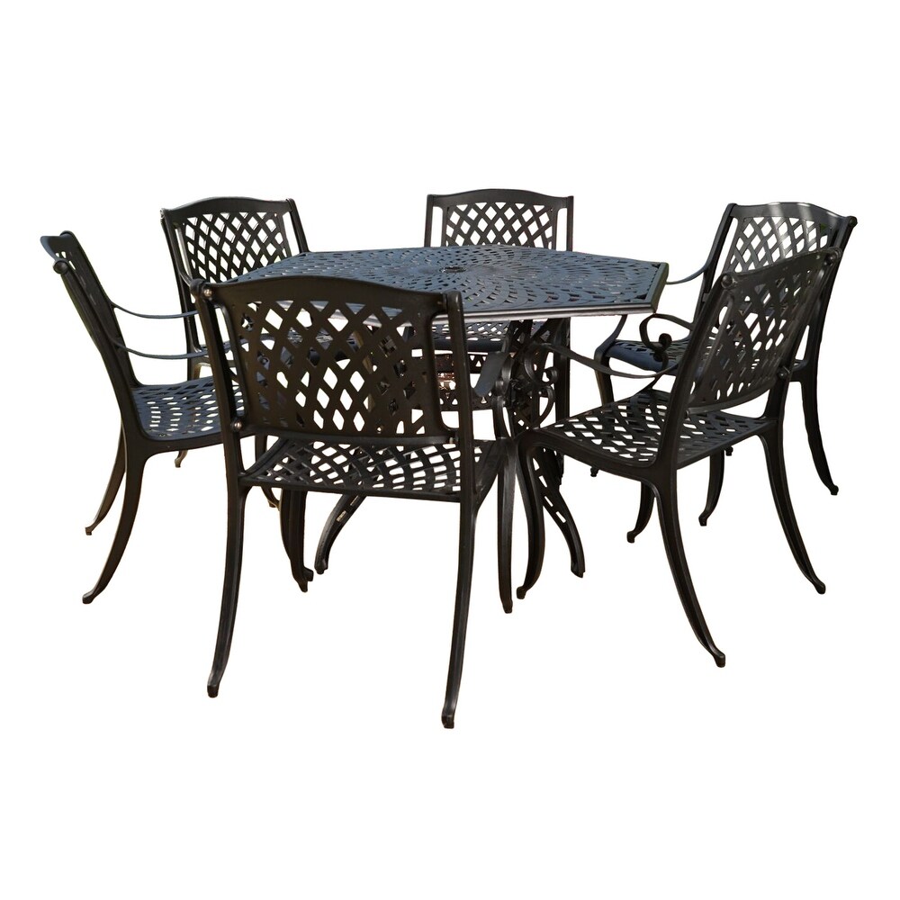 Cayman 7 piece Cast Aluminum Dining Set by Christopher Knight Home