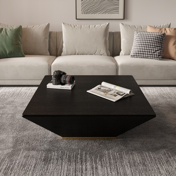 Modern MDF Wood Square Coffee Table with 2 Storage Drawers