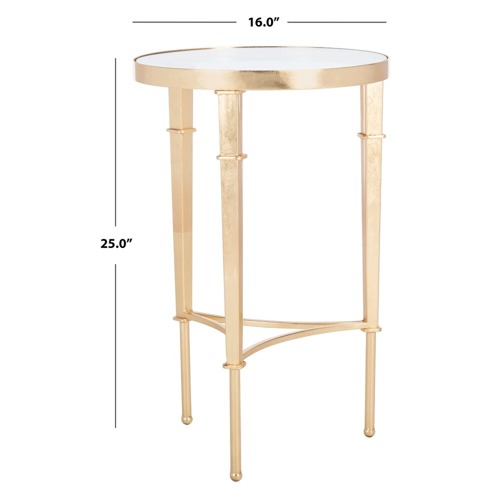 SAFAVIEH Couture Carly Round Gold Leaf Accent Table   16\