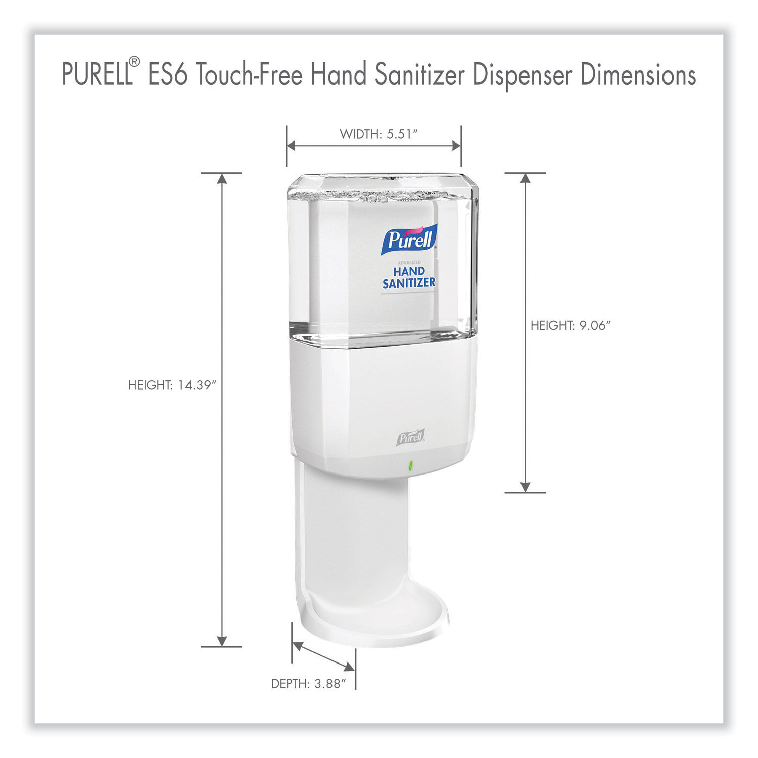 ES6 Touch Free Hand Sanitizer Dispenser by PURELLandreg; GOJ642001