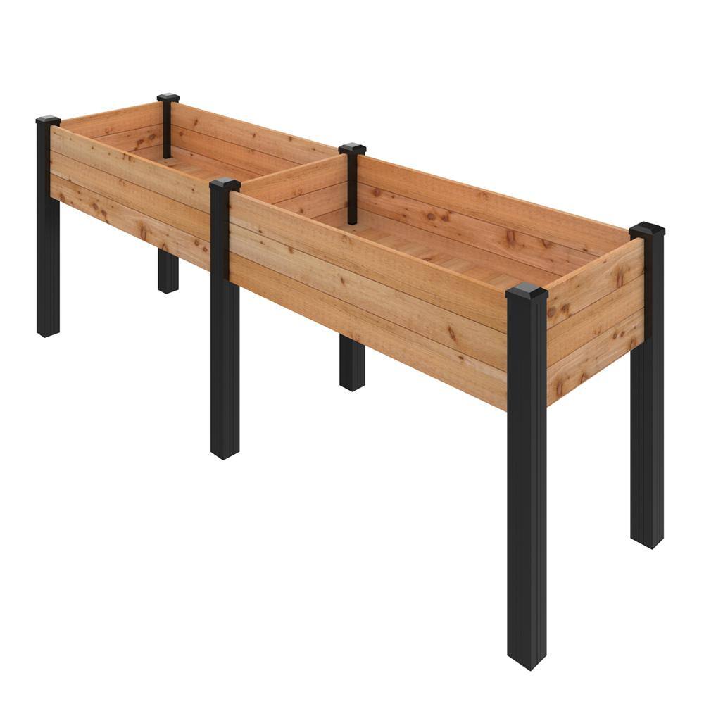 Outdoor Essentials Haven 2 ft. x 8 ft. Natural Cedar Elevated Garden Planter (Tool Free) 472543