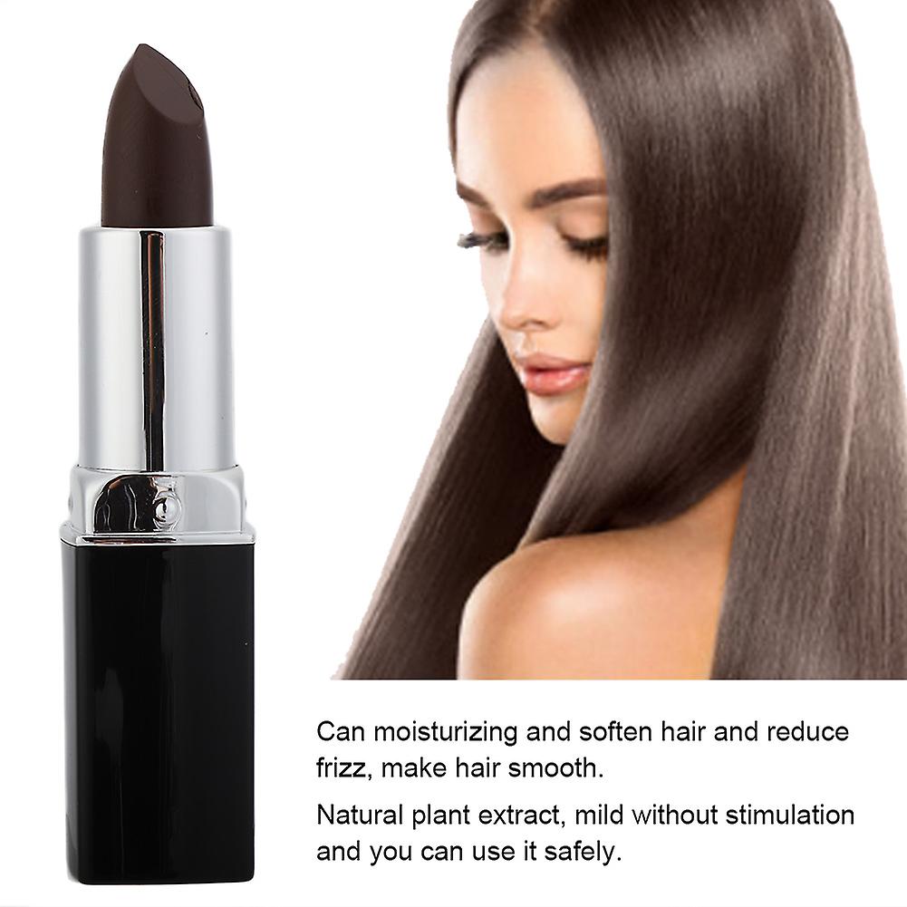 4g Portable Natural Plant Hair Dye Lipstick Shape Disposable Dye Pencil Coloring Tooldark Brown