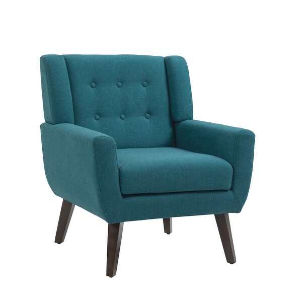 Modern Cotton Linen Upholstered Armchair Tufted Accent Chair