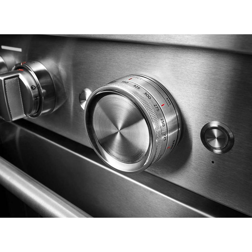 KitchenAid 30 in. 4.1 cu. ft. Smart Commercial-Style Gas Range with Self-Cleaning and True Convection in Stainless Steel KFGC500JSS