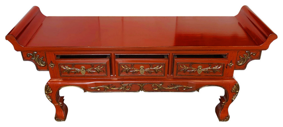 Three Drawer Chinese Meditation Table 53 quotWide   Asian   Coffee Tables   by Oriental Furnishings  Houzz