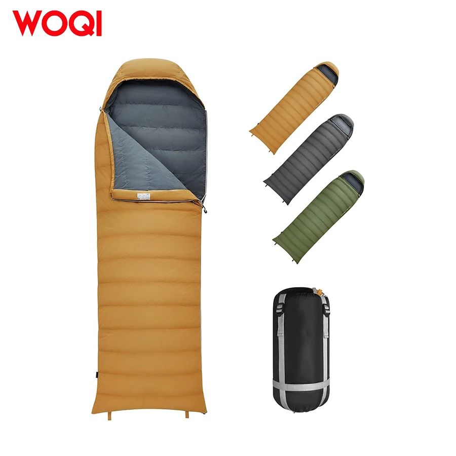 WOQI ultra lightweight portable down sleeping bag  three season backpack travel sleeping bag