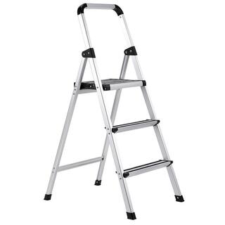 BirdRock Home 3.5 ft. 3-Step Aluminum Step Ladder 9 ft. Reach 11290