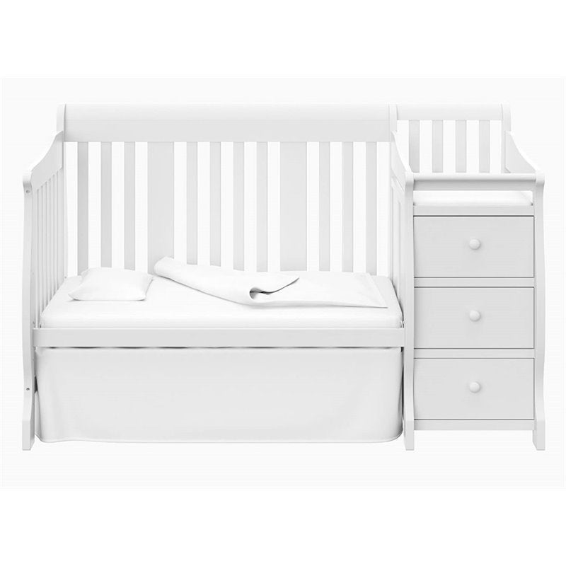 Pemberly Row 4-in-1 Convertible Crib and Changing Table Set in White