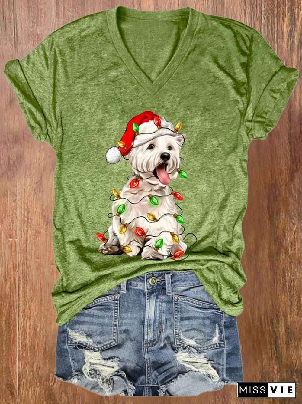 Women's Christmas Printed Short Sleeve T-Shirt