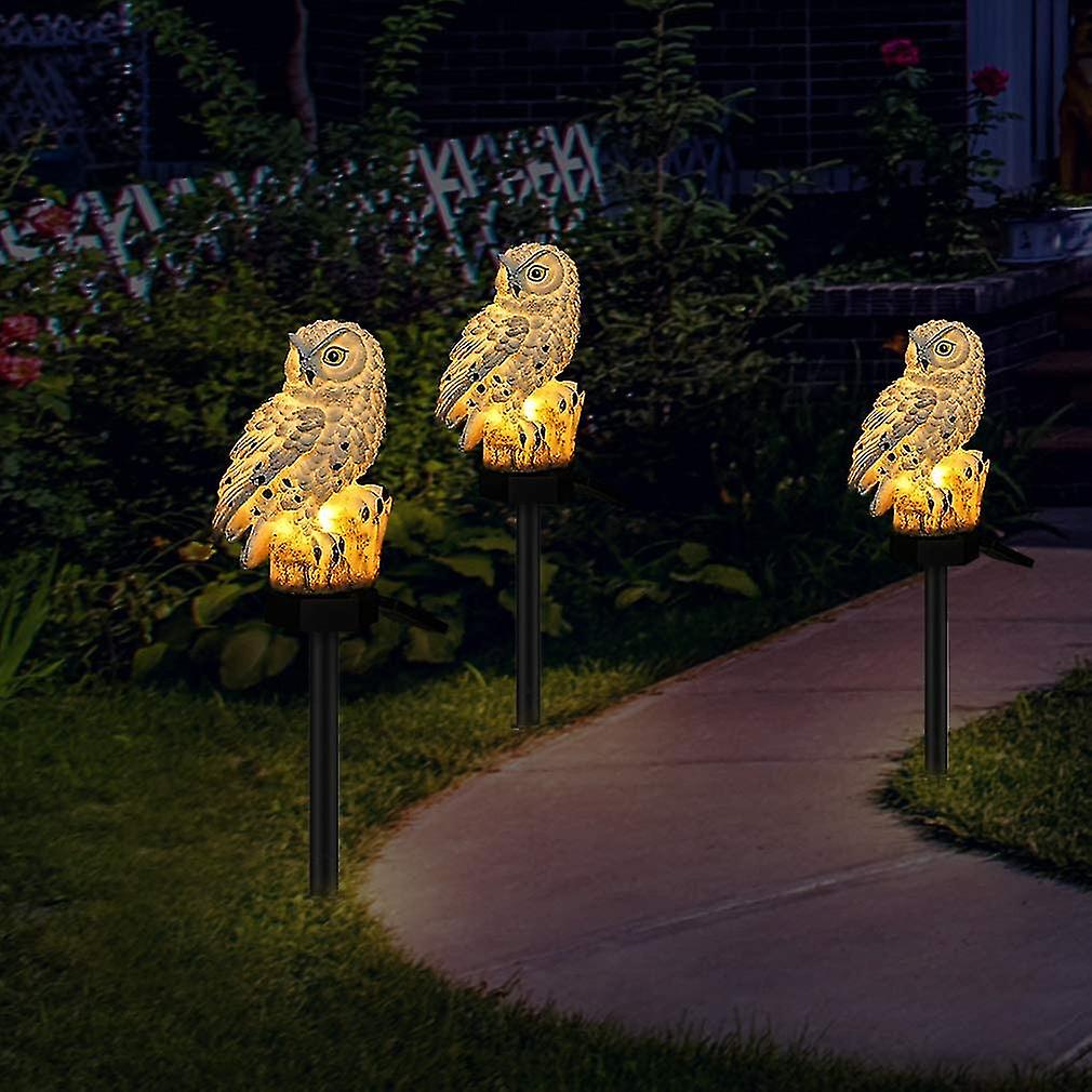 Owl Shape Light Led Solar Garden Light Owl Lawn Lamp Waterproof Solar Led Lights Outdoor Lighting Night Light Decorative Home Garden (white)(1pcs)