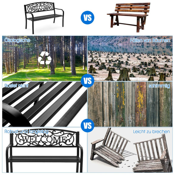 Costway 24365971 Outdoor Furniture Steel Frame Por...