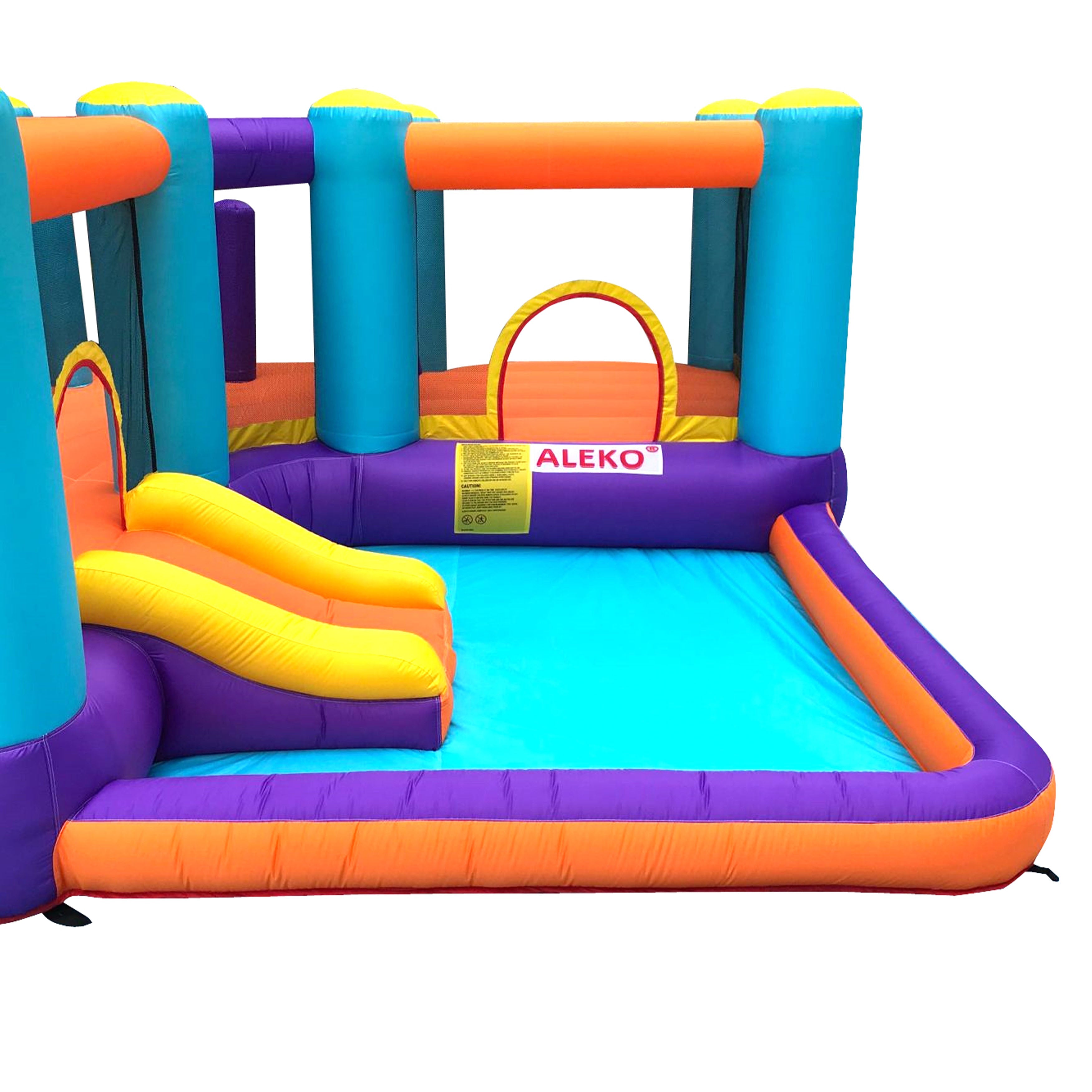 ALEKO BHPLAY Extra Large Inflatable Playtime Bounce House with Splash Pool and Slide