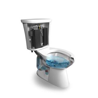 Glacier Bay Power Flush 1-piece 1.28 GPF Single-Flush Elongated Toilet in White Seat Included N2451E