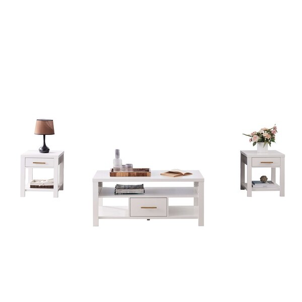 3Piece Coffee Table and End 2 Tables Occasional Living Room Set