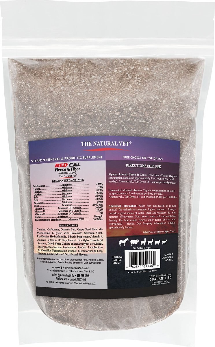 The Natural Vet Red Cal Multi-Species Fleece and Fiber Supplement